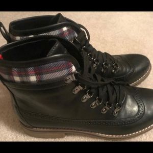 Tommy Hilfiger flannel lined lace up boots - plaid leather